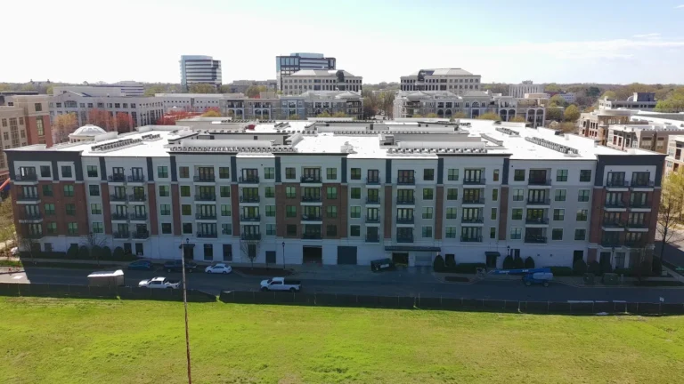 Apartment complex street elevation on an AVB Construction commercial project