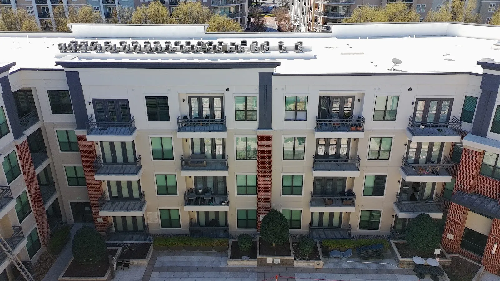 Apartment building exterior with balconies on a commercial project